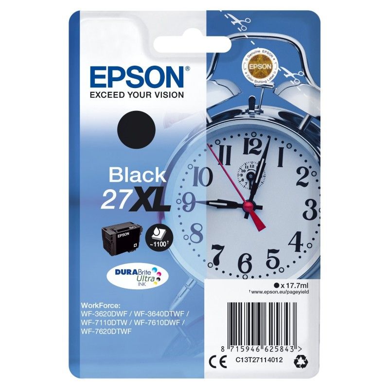 Epson 27XL Noir Réveil Cartouche authentique au meilleur prix - Livraison offerte