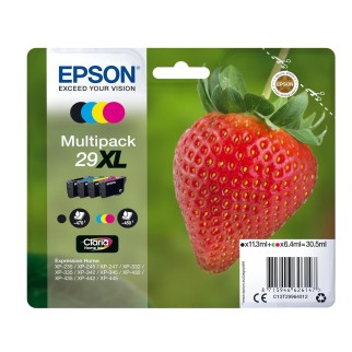 Epson 29XL Noir couleur Fraise Pack de 4 Cartouches d'encre d'origine pas cher - Livraison offerte