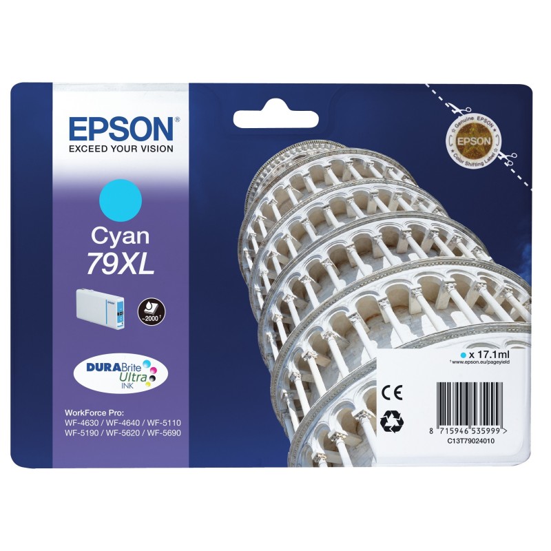 Epson 79XL Cyan Tour de Pise Cartouche authentique au meilleur prix - Livraison offerte